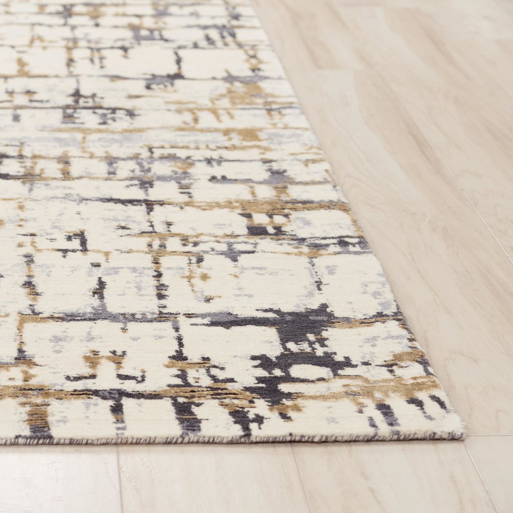 Hybrid Cut Pile NZ Wool/ Tencel Blend Rug, 2'6" x 10'. Picture 3
