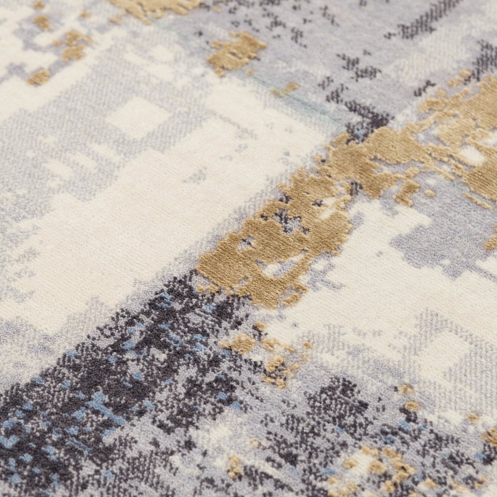 Hybrid Cut Pile NZ Wool/ Tencel Blend Rug, 2'6" x 10'. Picture 5