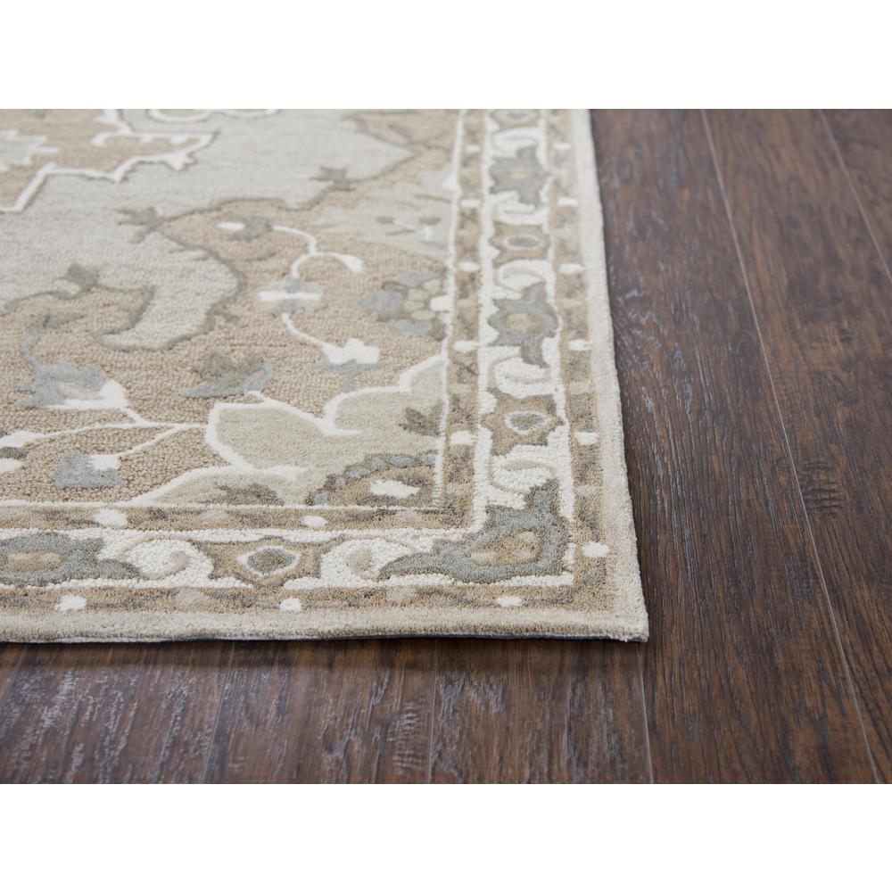 Hand Tufted Cut & Loop Pile Wool Rug, 5' x 8'. Picture 3