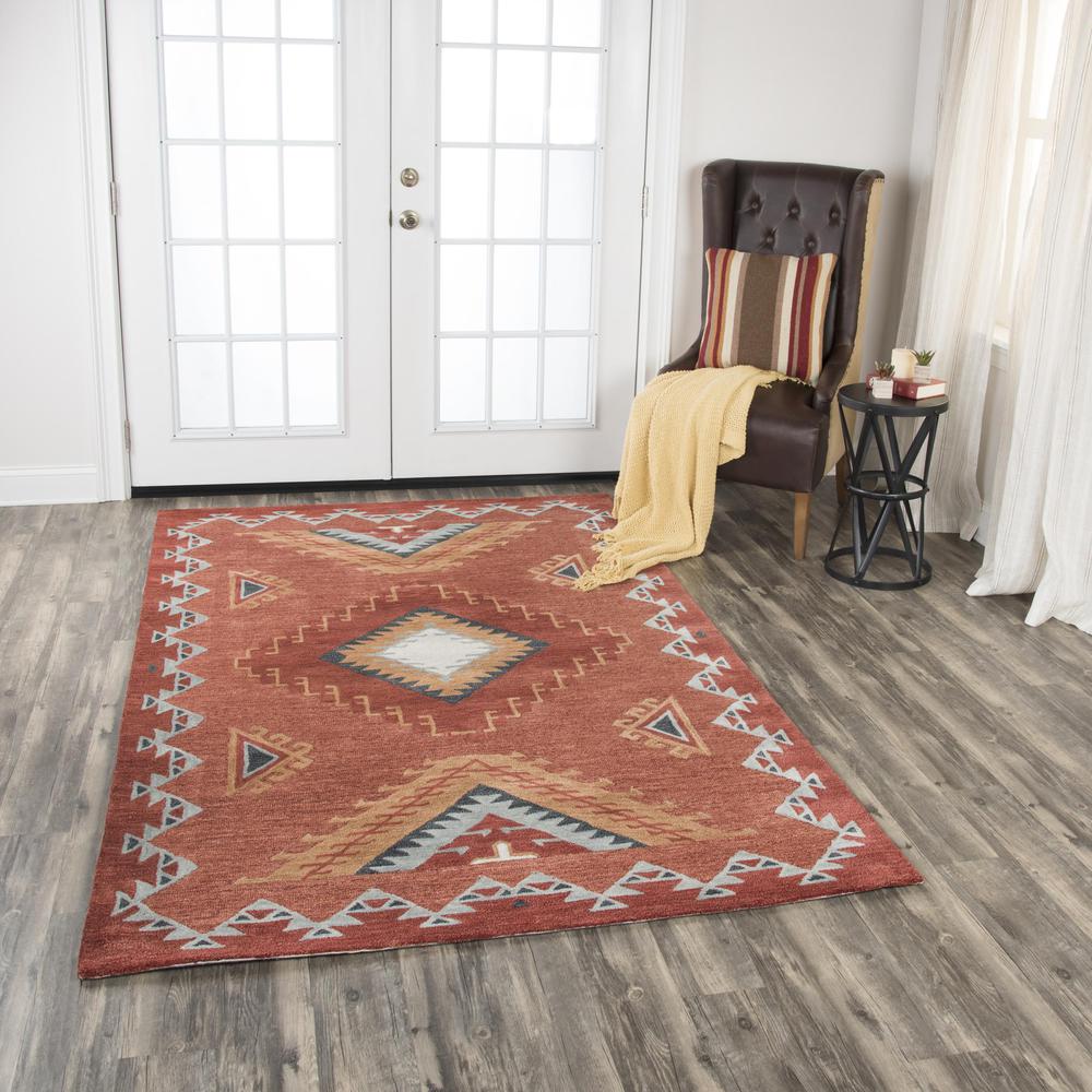 Hand Tufted Loop Pile Wool Rug, 8' x 11'. Picture 2