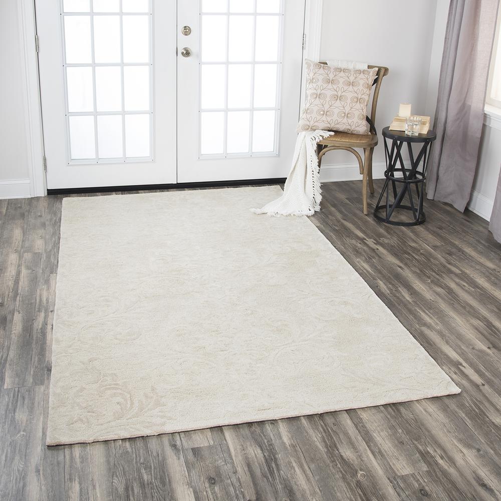 Hand Tufted Cut & Loop Pile Wool Rug, 8' x 10'. Picture 12