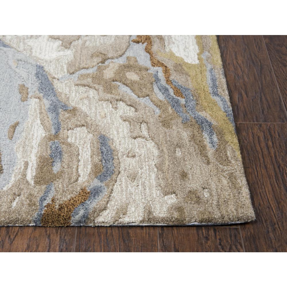 Hand Tufted Cut & Loop Pile Wool Rug, 5' x 8'. Picture 3