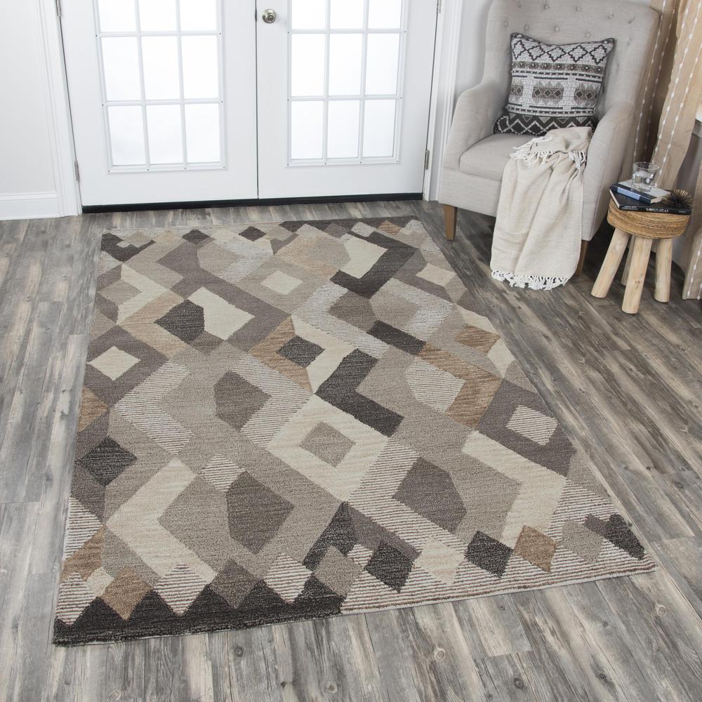 5' x 8' Hand-Tufted Rectangle Rug. Picture 2