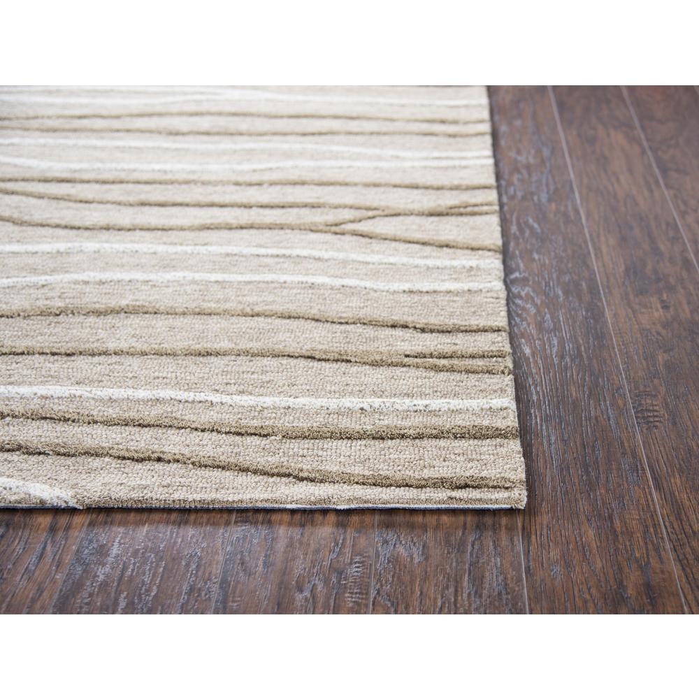 Hand Tufted Cut & Loop Pile Wool Rug, 5' x 8'. Picture 3
