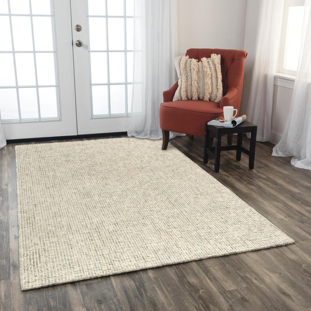 Hand Tufted Loop Pile Wool Rug, 5' x 8'. Picture 2