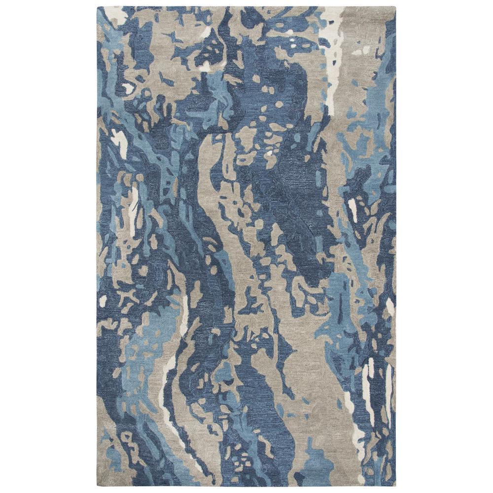 Hand Tufted Cut & Loop Pile Wool/ Viscose Rug, 8' x 10'. Picture 1