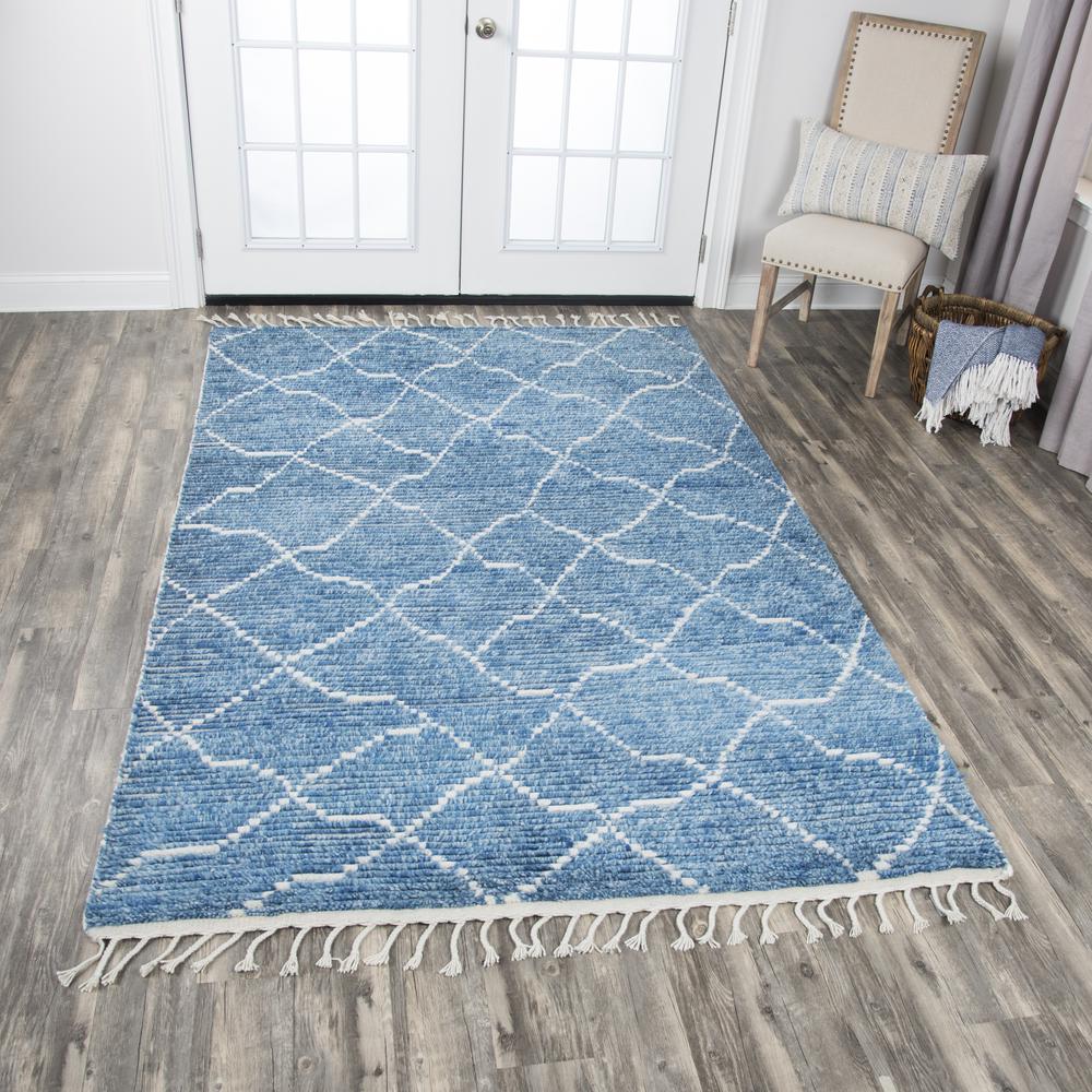 Nile Blue 5'6" x 8'6" Hand-Knotted Rug- NI1005. Picture 3