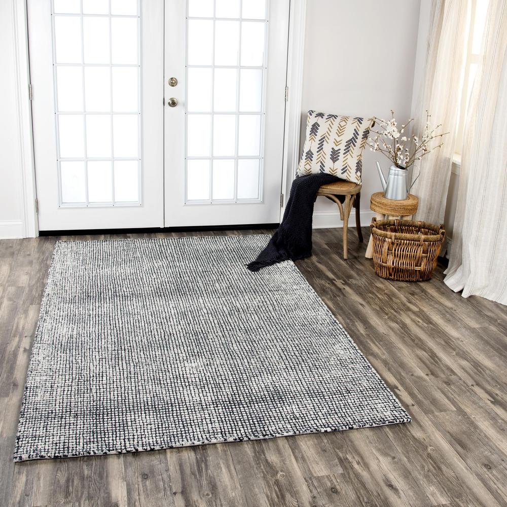 Hand Tufted Cut & Loop Pile Wool Rug, 3' x 5'. Picture 2