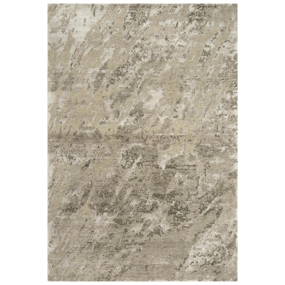 Hand Knotted Cut Pile Wool/ Viscose Rug, 9' x 12'. Picture 1