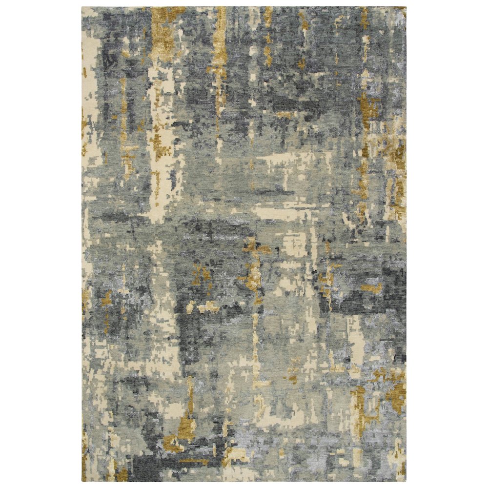Hand Knotted Cut Pile Wool/ Viscose Rug, 9' x 12'. Picture 1