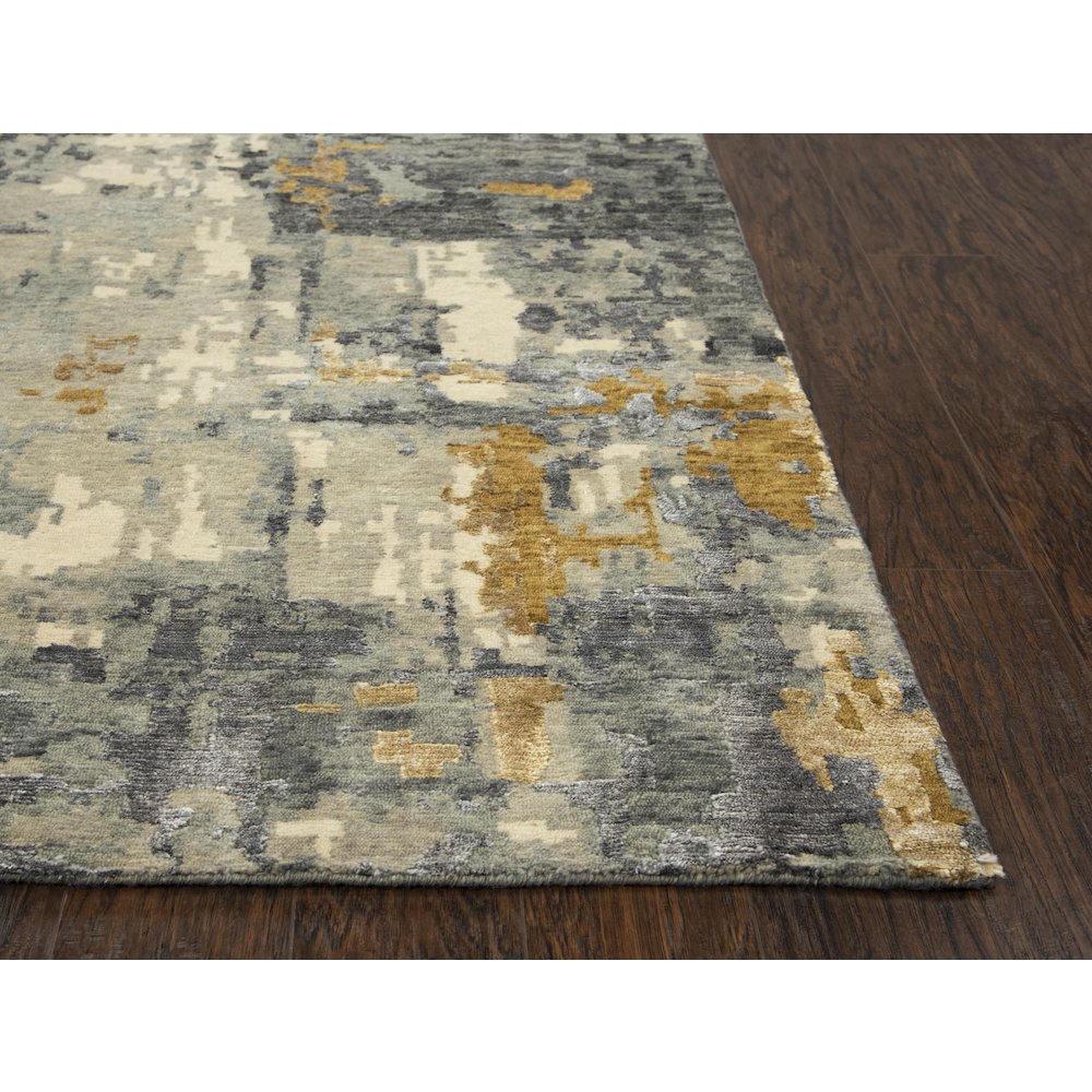 Hand Knotted Cut Pile Wool/ Viscose Rug, 9' x 12'. Picture 3