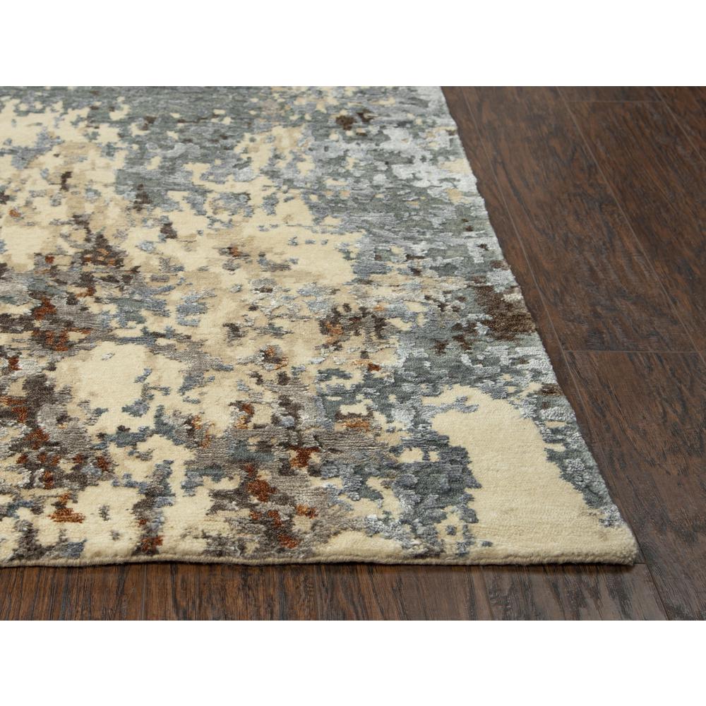 Hand Knotted Cut Pile Wool/ Viscose Rug, 9' x 12'. Picture 3