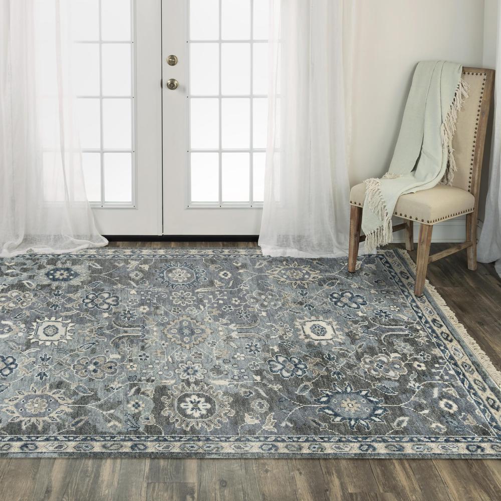 Hand Knotted Cut Pile Hand Spun Wool/ Tencel Rug, 10' x 14'. Picture 2