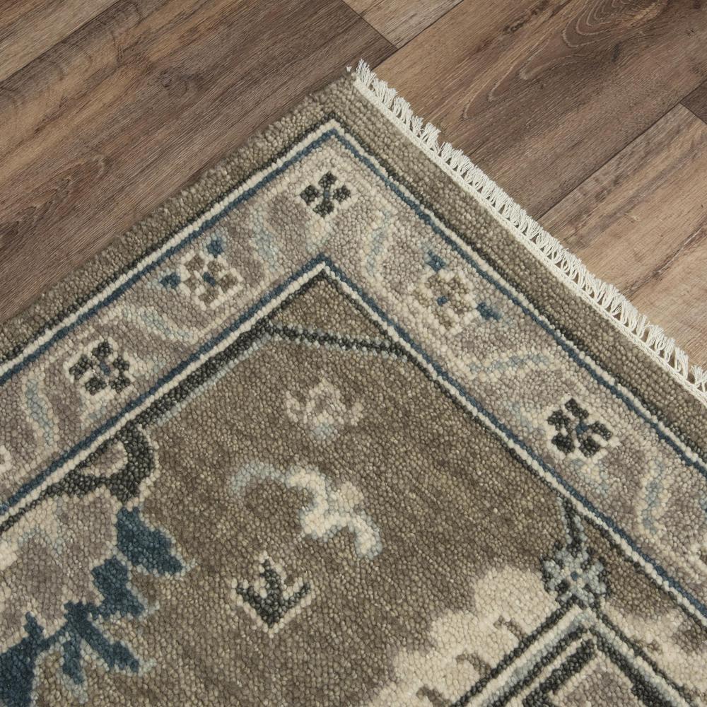 Hand Knotted Cut Pile Hand Spun Wool/ Tencel Rug, 10' x 14'. Picture 5