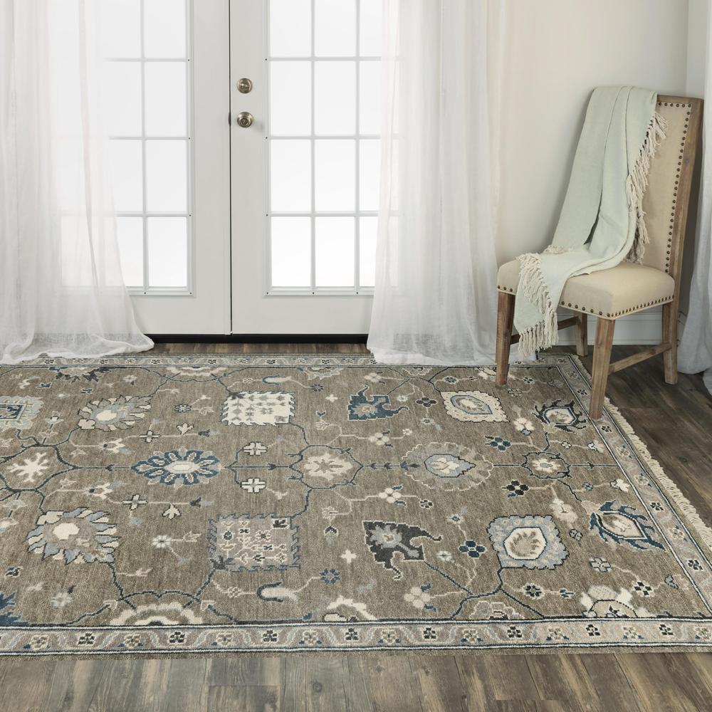 Hand Knotted Cut Pile Hand Spun Wool/ Tencel Rug, 10' x 14'. Picture 2
