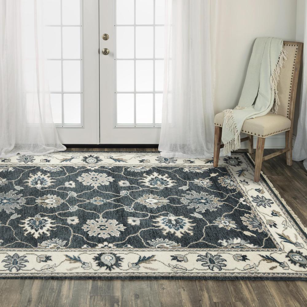 Hand Knotted Cut Pile Hand Spun Wool/ Tencel Rug, 10' x 14'. Picture 2