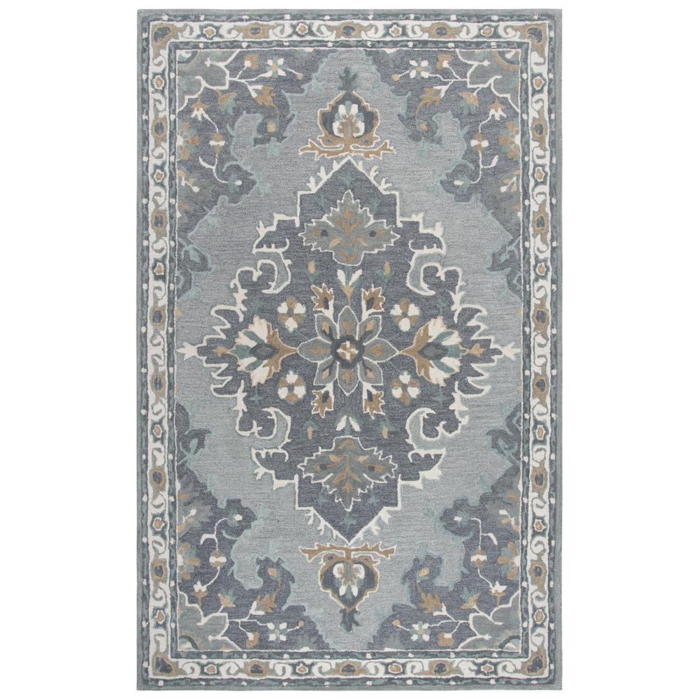 Hand Tufted Cut & Loop Pile Wool Rug, 9' x 12'. Picture 1