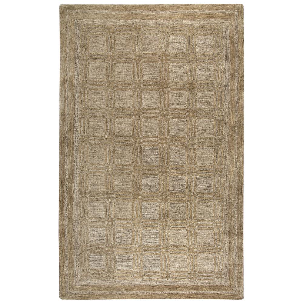 Hand Tufted Cut & Loop Pile Wool Rug, 5' x 8'. Picture 4