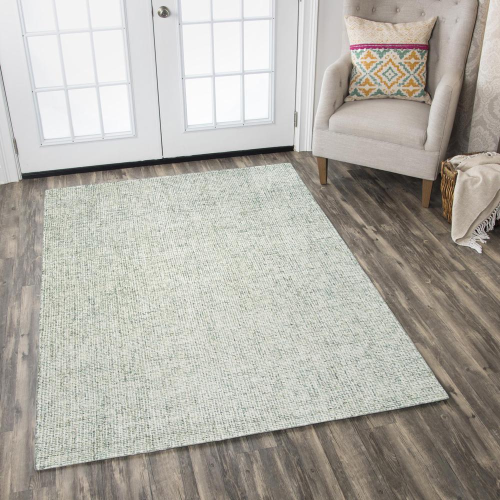 Hand Tufted Loop Pile Wool Rug, 3' x 5'. Picture 2