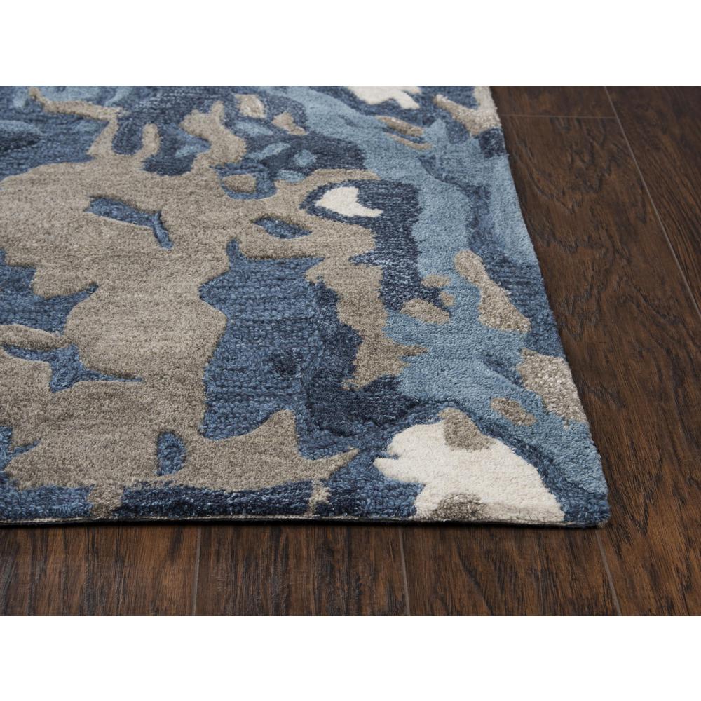 Hand Tufted Cut & Loop Pile Wool/ Viscose Rug, 8' x 10'. Picture 3