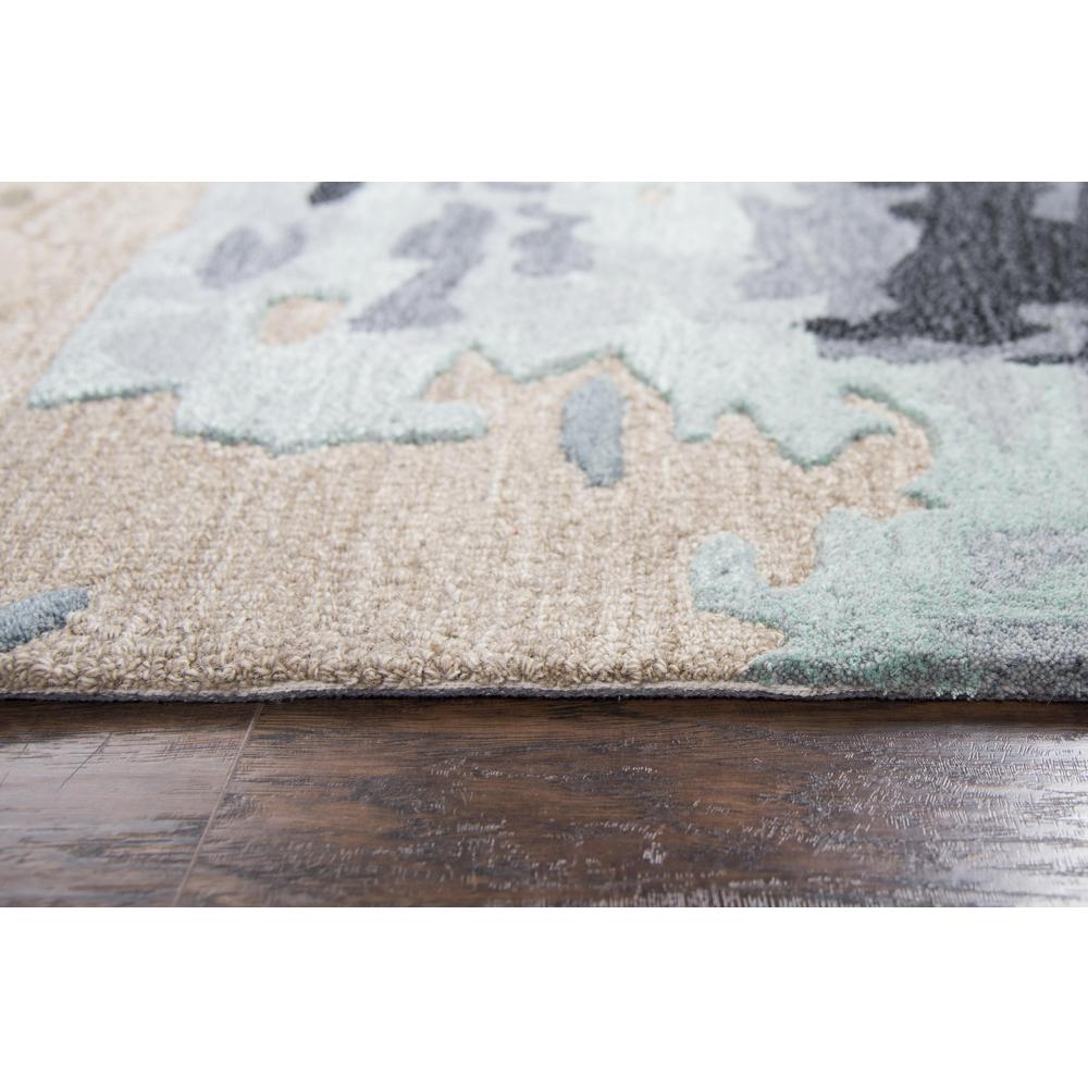 Hand Tufted Cut & Loop Pile Wool/ Viscose Rug, 8' x 10'. Picture 6