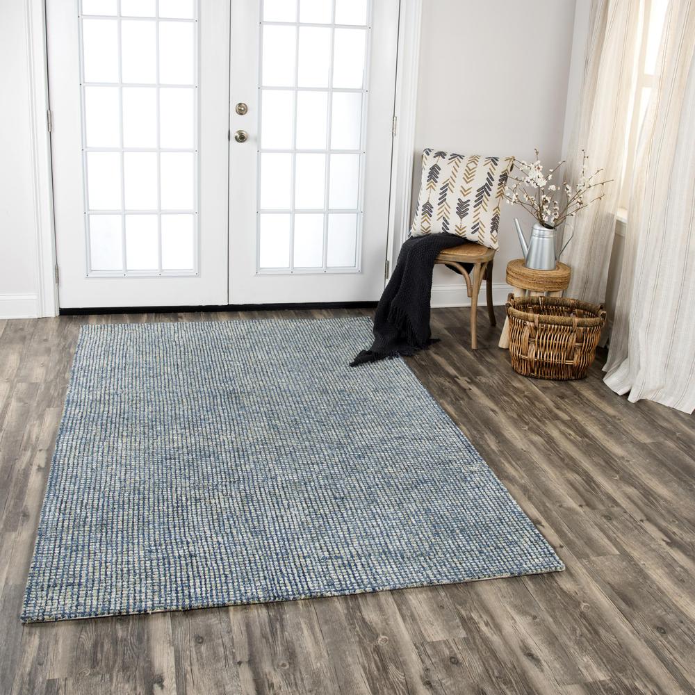 Hand Tufted Cut & Loop Pile Wool Rug, 5' x 8'. Picture 2