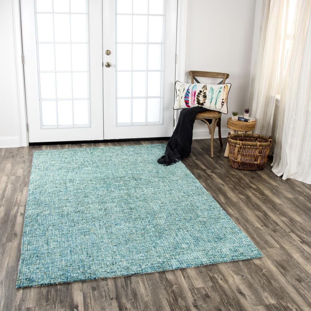 Hand Tufted Cut & Loop Pile Wool Rug, 5' x 8'. Picture 2