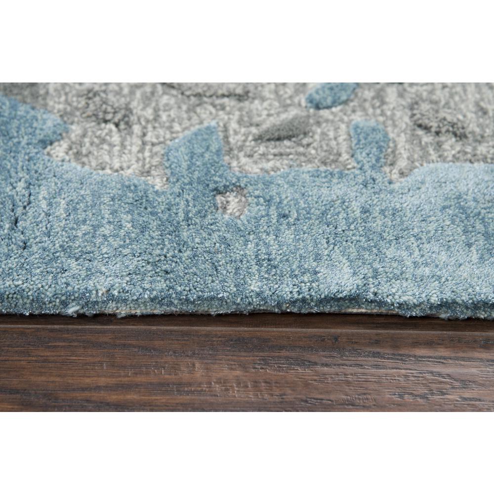 Hand Tufted Cut & Loop Pile Wool/ Viscose Rug, 9' x 12'. Picture 6