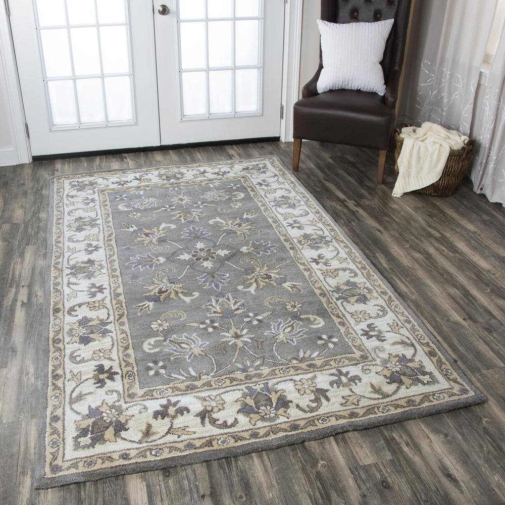 Hand Tufted Cut Pile Wool Rug, 5' x 8'. Picture 2