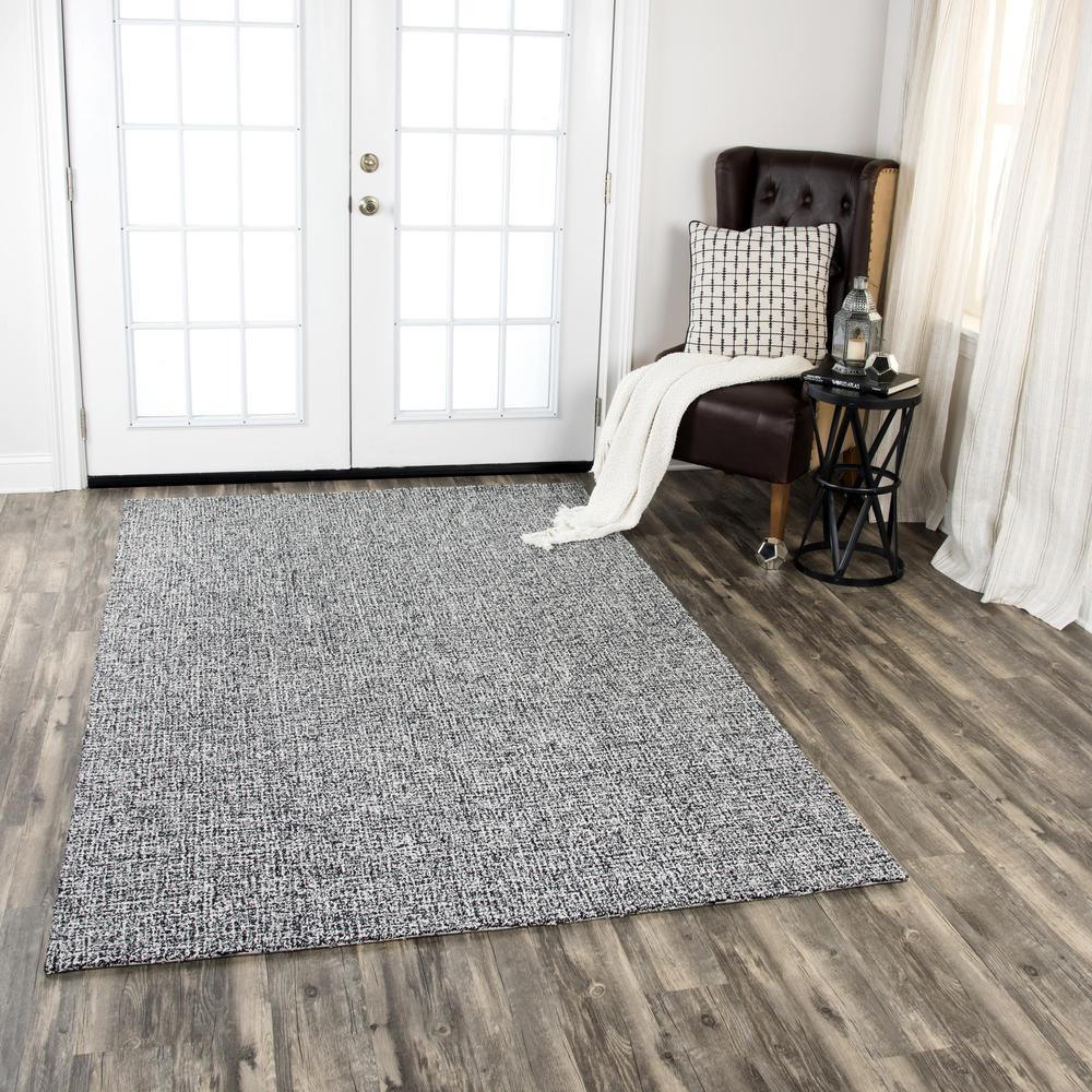 Hand Tufted Loop Pile Wool Rug, 6'6" x 9'6". Picture 2
