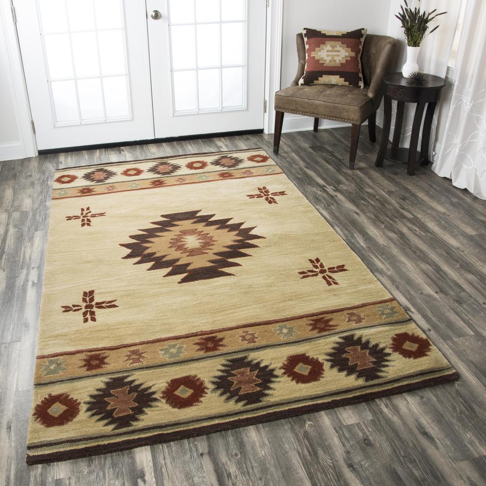 Hand Tufted Cut Pile Wool Rug, 5' x 8'. Picture 2