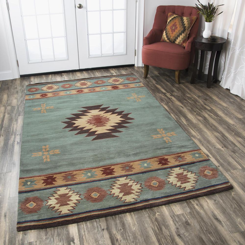 Hand Tufted Cut Pile Wool Rug, 8' x 8'. Picture 2