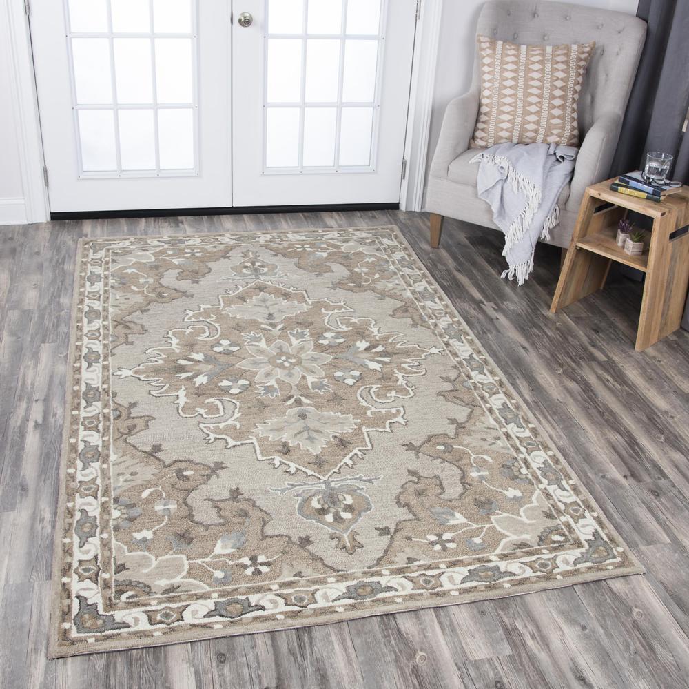 Hand Tufted Cut & Loop Pile Wool Rug, 10' x 13'. Picture 2