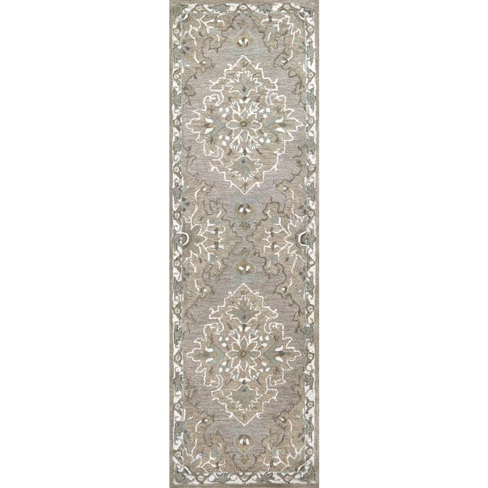 Hand Tufted Cut & Loop Pile Wool Rug, 2'6" x 8'. Picture 1