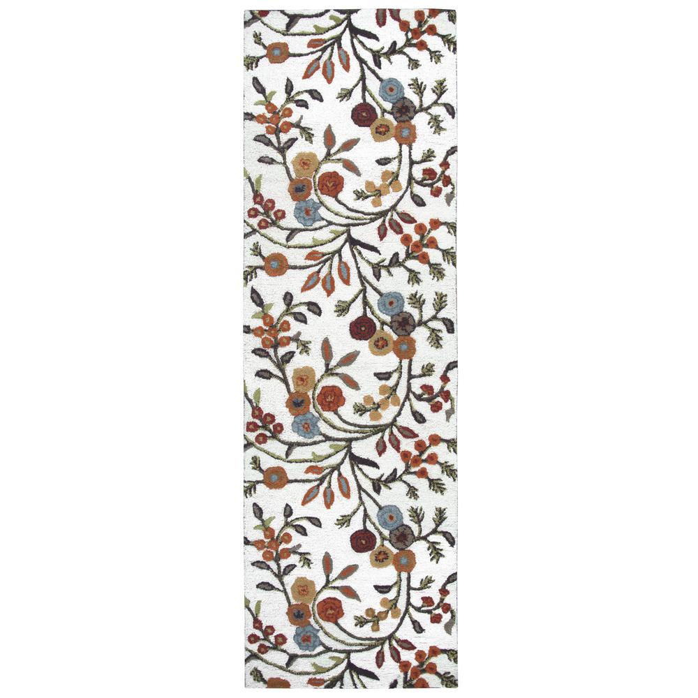 Hand Tufted Cut & Loop Pile Wool/ Viscose Rug, 2'6" x 10'. Picture 1