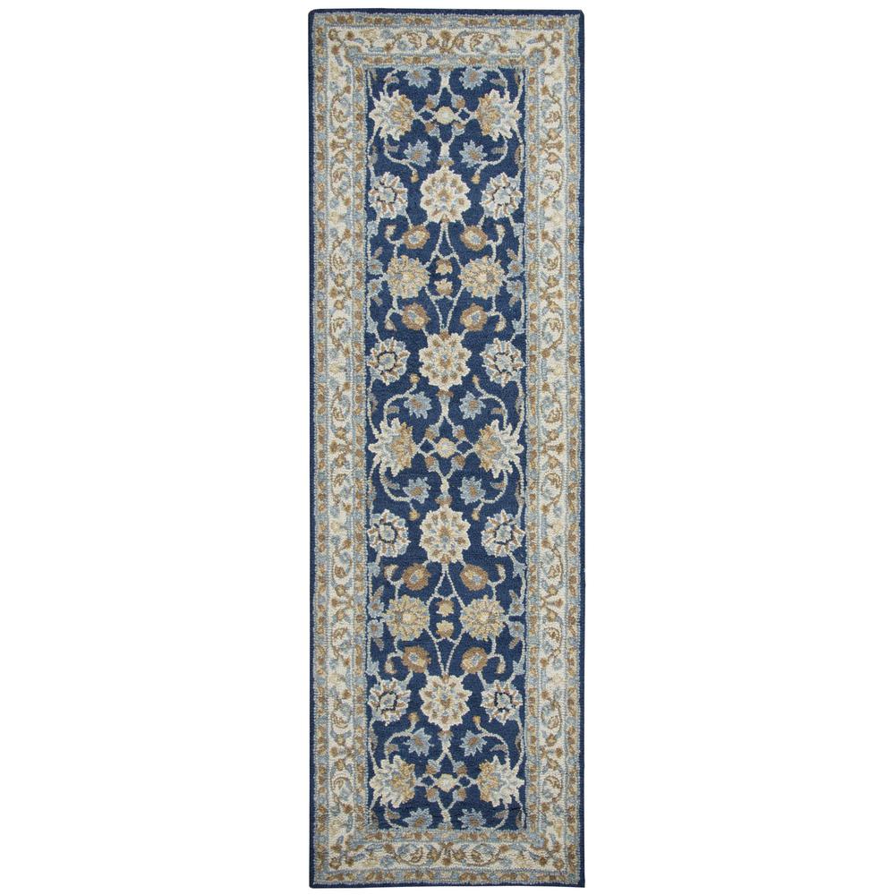 Hand Tufted Loop Pile Wool Rug, 2'6" x 8'. Picture 1