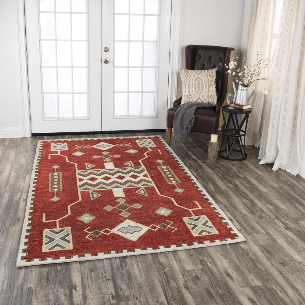 Hand Tufted Loop Pile Wool Rug, 10' x 13'. Picture 2
