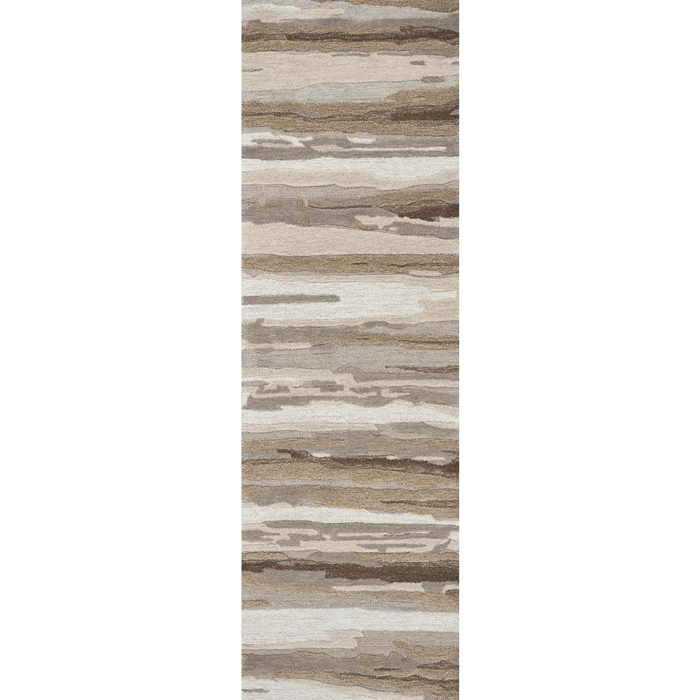 Hand Tufted Cut & Loop Pile Wool Rug, 2'6" x 8'. Picture 1