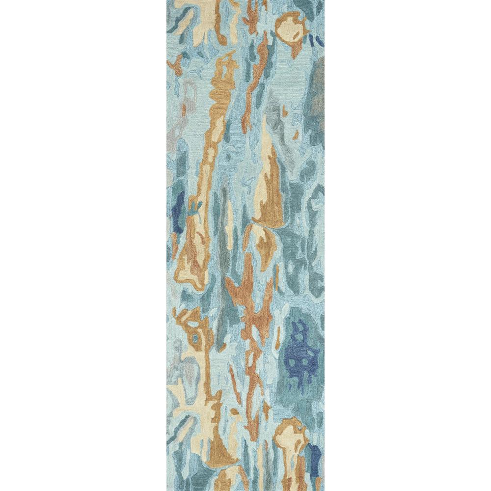 Hand Tufted Cut & Loop Pile Wool Rug, 2'6" x 8'. Picture 1