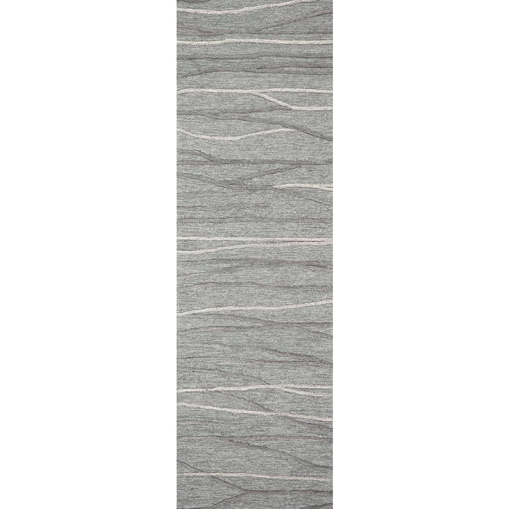 Hand Tufted Cut & Loop Pile Wool Rug, 2'6" x 8'. Picture 1
