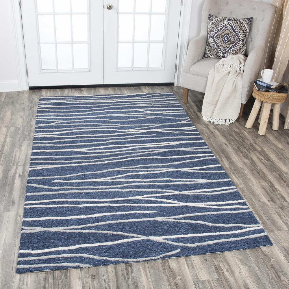 Hand Tufted Cut & Loop Pile Wool Rug, 10' x 13'. Picture 2