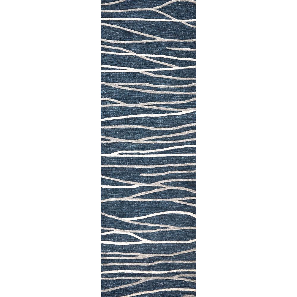 Hand Tufted Cut & Loop Pile Wool Rug, 2'6" x 8'. Picture 1