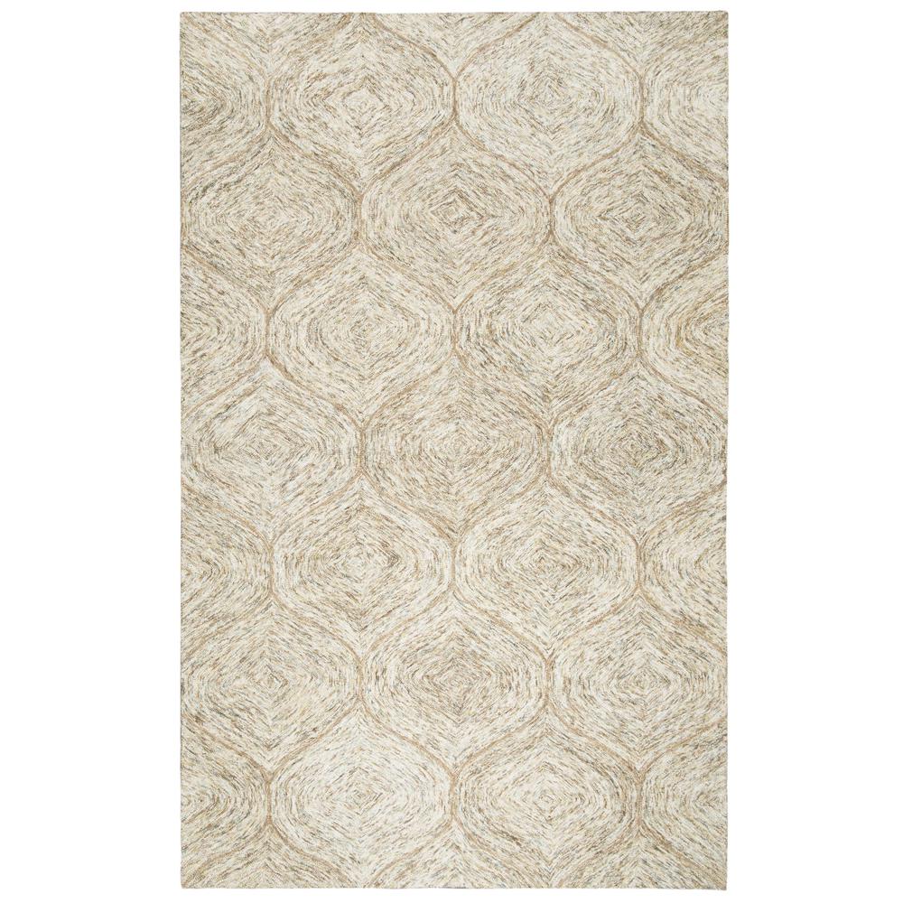 Hand Tufted Loop Pile Wool Rug, 3' x 5'. Picture 1