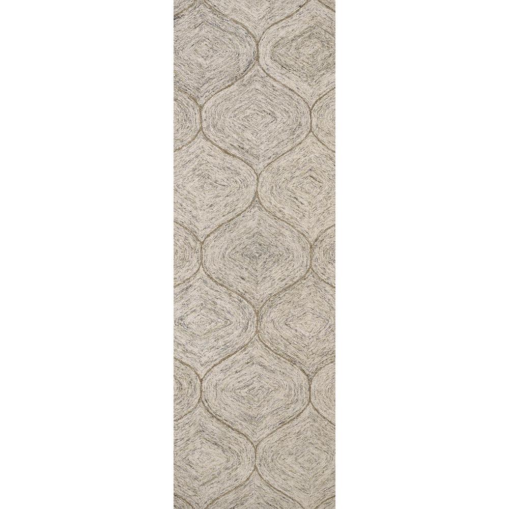 Hand Tufted Loop Pile Wool Rug, 2'6" x 8'. Picture 1