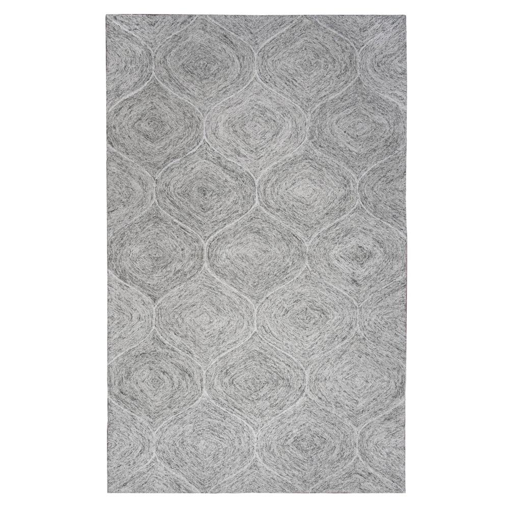 Hand Tufted Loop Pile Wool Rug, 3' x 5'. Picture 1
