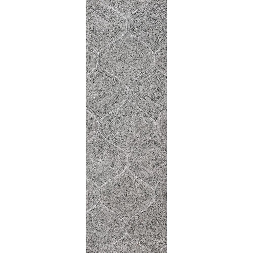 Hand Tufted Loop Pile Wool Rug, 2'6" x 8'. Picture 1