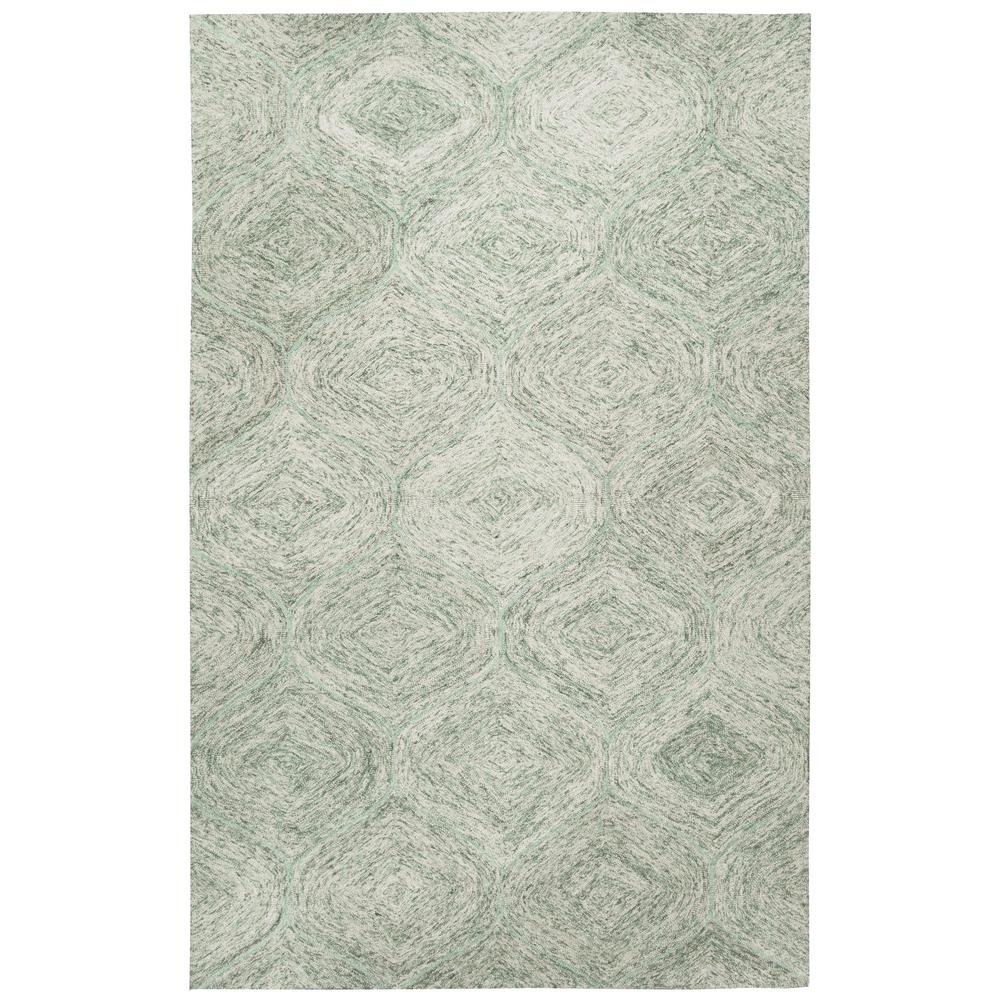 Hand Tufted Loop Pile Wool Rug, 3' x 5'. Picture 1