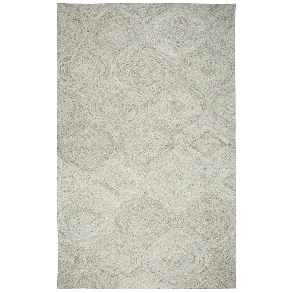 Hand Tufted Loop Pile Wool Rug, 3' x 5'. Picture 1