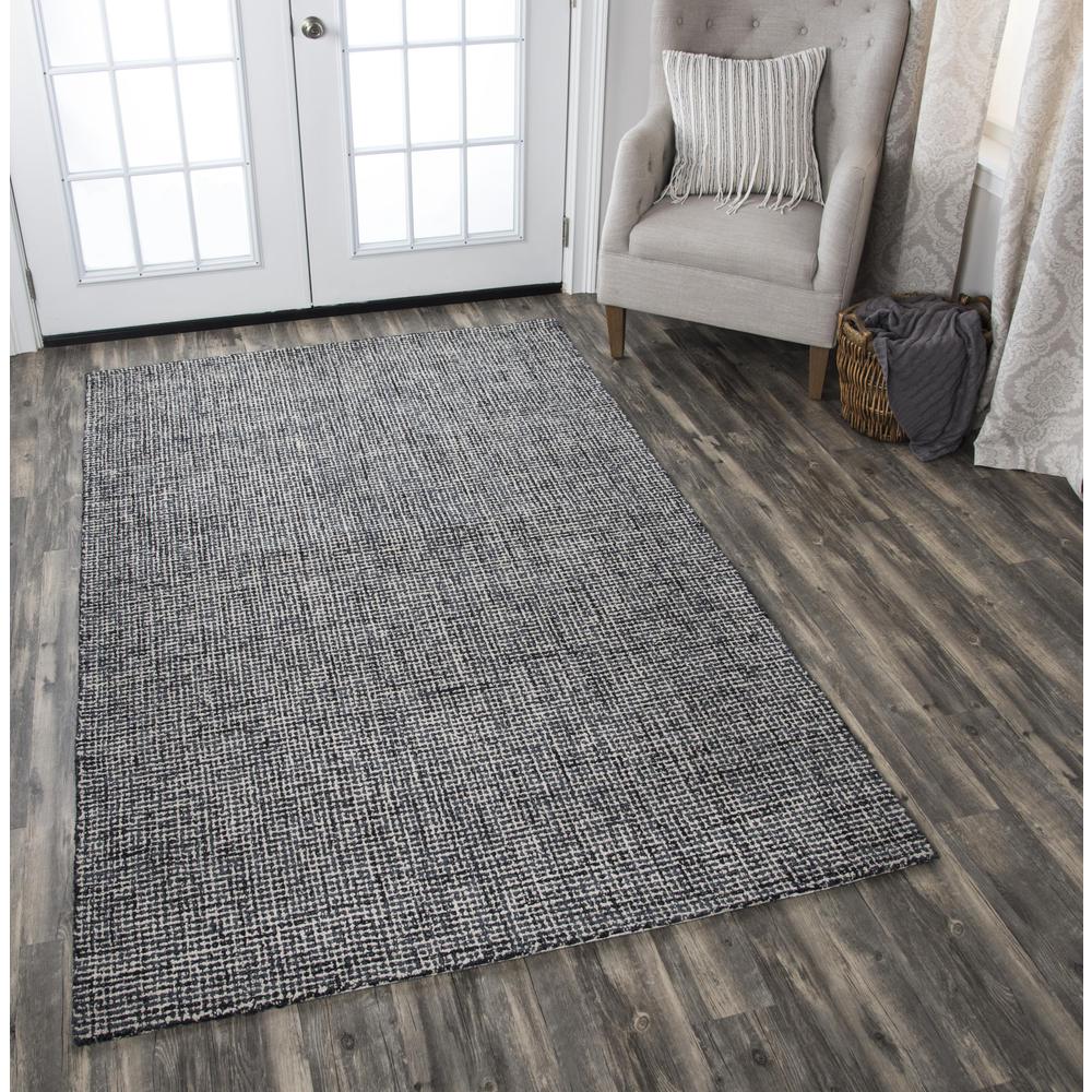 Hand Tufted Loop Pile Wool Rug, 2'6" x 8'. Picture 2