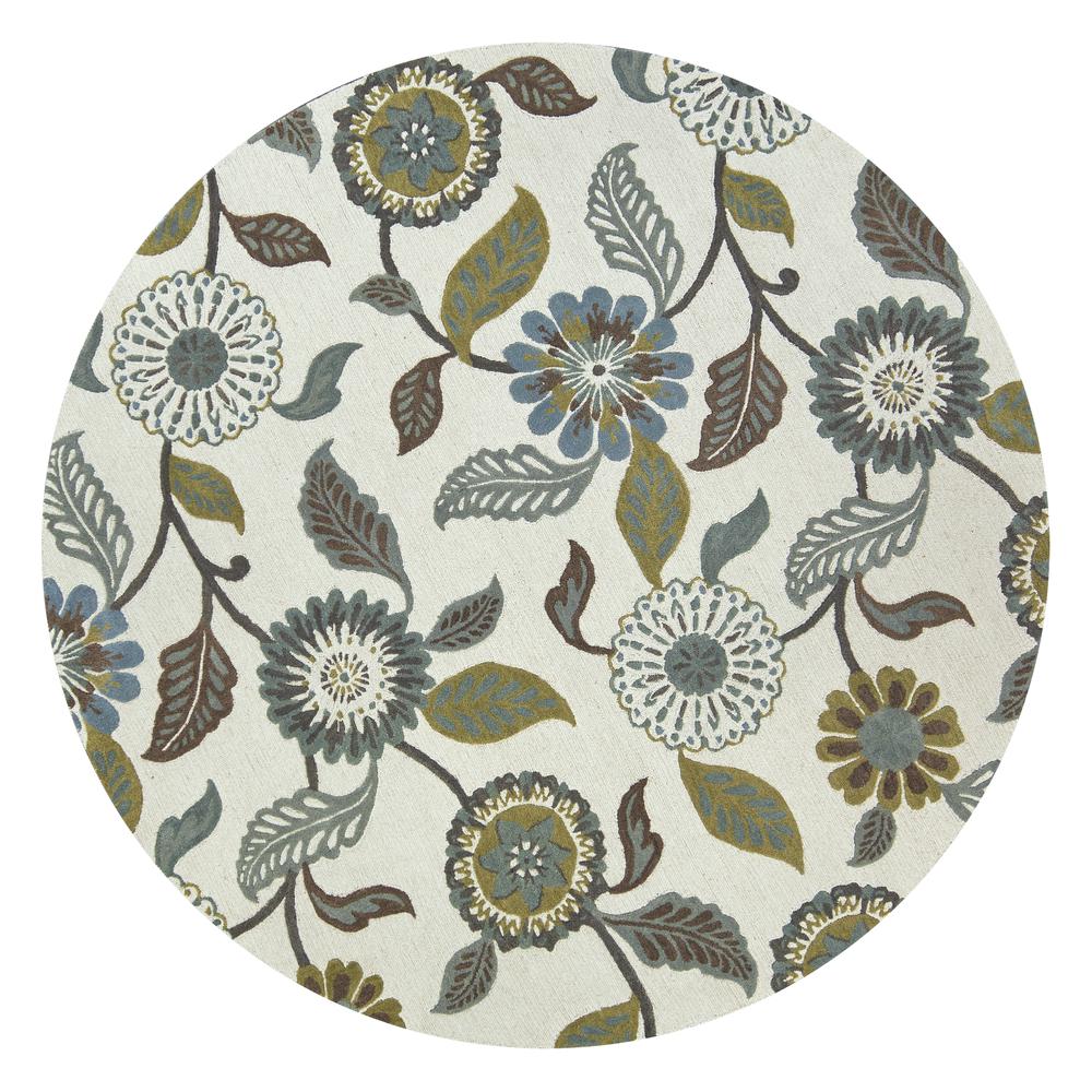 10' Round Hand-Tufted Round Rug. Picture 1